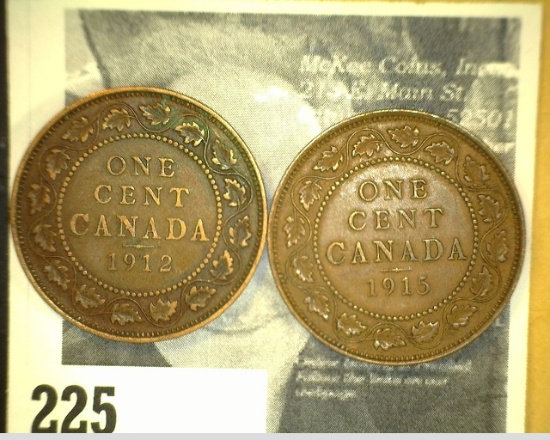 1912 & 1915 Canada Large Cents.