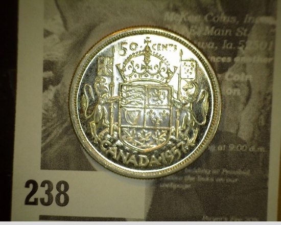 1957 High Grade Canada Silver Half Dollar.