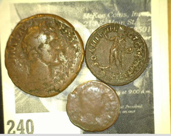 AE 17, AE 20 & AE 25 Unattributed Ancient Roman Coins, nearly 2,000 years old.