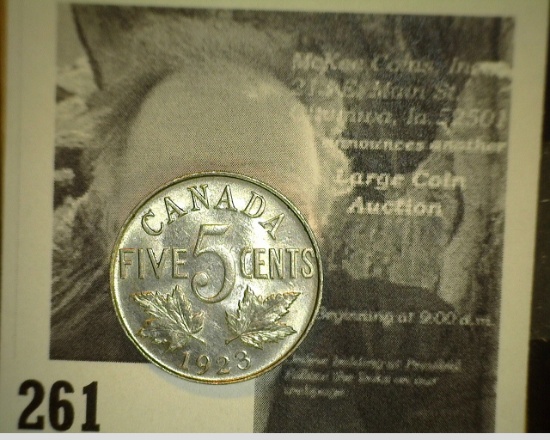 1923 Canada Nickel, Gem BU.