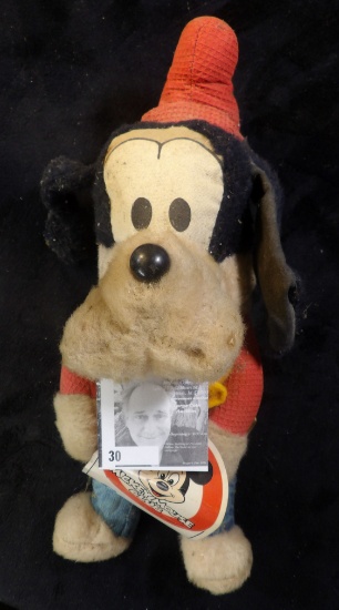 1977 Mickey Mouse Club Goofy by Knickerbocker with hang tag which has washing instructions, which th