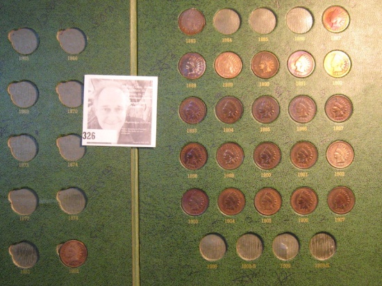 Partial Set 1882-1883, 1887-1907 (23) Coins & (20) Extra Indian Head Cents in a Whitman Coin Folder.