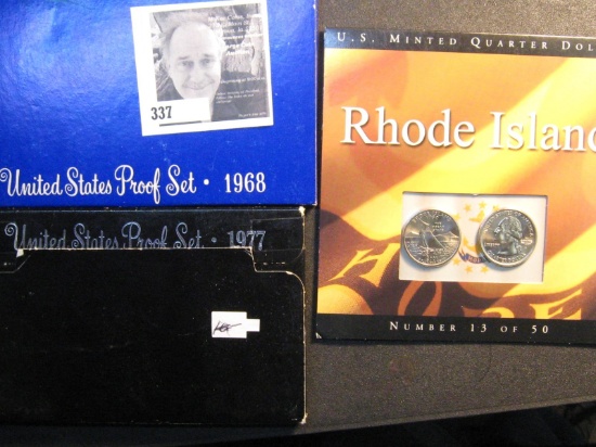 1968S, 1977S  Proof Sets & 2006 Rhode Island P,D Quarter Set. BU.