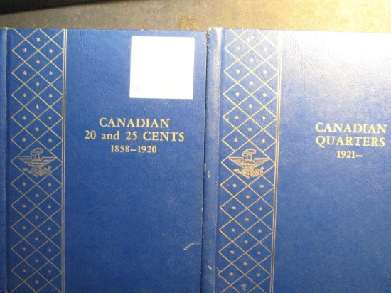 (2) Whitman Coin Albums Canada 20 and 25 Cents 1858-1920 and Canadian Quarters 1921- Used.