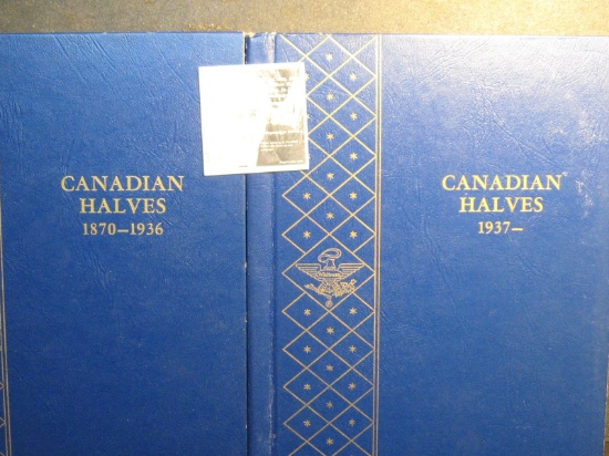 (2) Whitman Coin Albums Canadian Halves 1870-1936 and Canadian Halves 1937- Used.