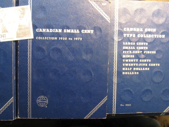 (8) Whitman Coin Folders, Canada Large Cents 1858-1920, Small Cents 1920-1972 With 1937-1972 Coins,