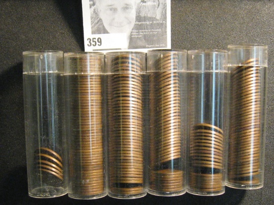 (5) 1941P, (50) 45P, (43) 51D, (40) 52D, (17) 54S &  (39) 58D Circulated Lincoln Cents in Tubes.