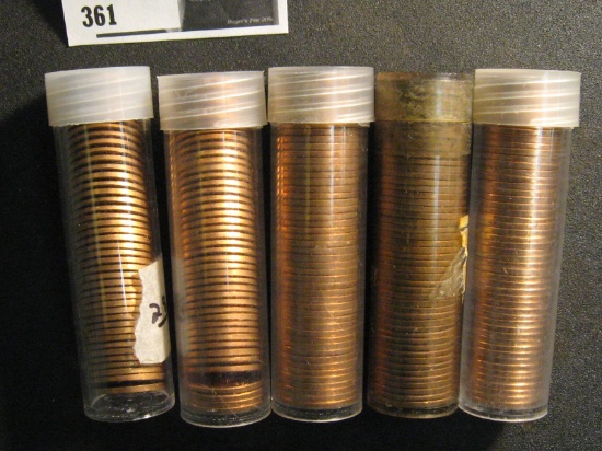 (11) 1959P, (31) 72P, (44) 63P, (50) 63D, (50) 69S & (50) 72D BU Lincoln Cents in Coin Tubes.