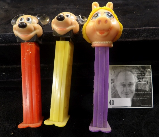 (2) Mickey Mouse & a Miss Piggy PEZ Candy containers. (no candy).