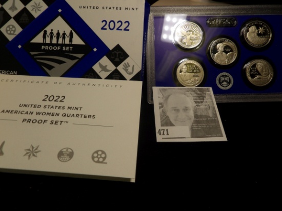 2022 S U.S. Mint American Women Quarters Proof Set in original box as issued.