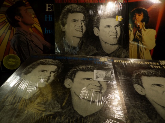 (2) Different Elvis Presley & Vol. 1, 2, & 3 The Everly Brothers Greatest Hits 33 1/3 LP Record Albu