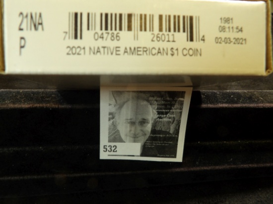 2021 P Native American $1 Original BU Roll in original unopened box of issue. ($25 face)