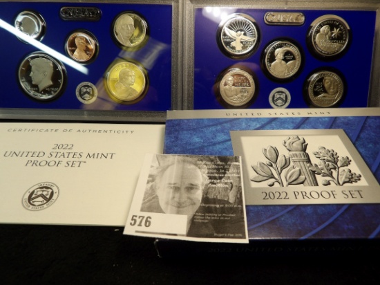 2022 S 10-piece U.S. Mint Proof Set in original box of issue.