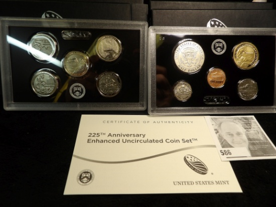 (4) 2017 S 225th Anniversary Enhanced Uncirculated Coin Sets in original boxes as issued.