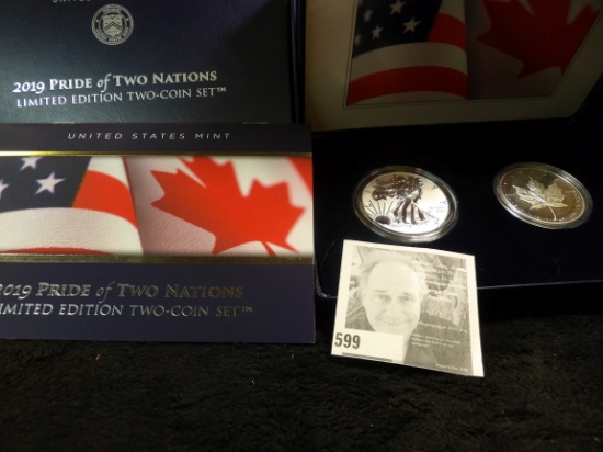 2019 Pride of Two Nations Limited Edition Two-Coin Set, Royal Canadian Mint modified Proof finish &