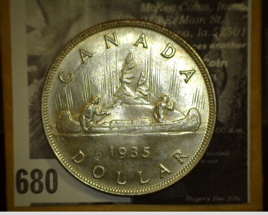1935 George V Canada Silver Dollar, MS63.