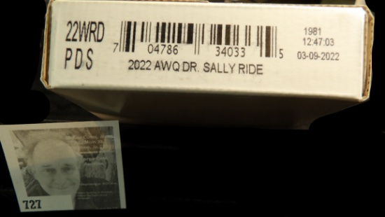 2022 P, D, & S Dr. Sally Ride U.S. Quarter Rolls in original unopened U.S. Mint shipping box of issu