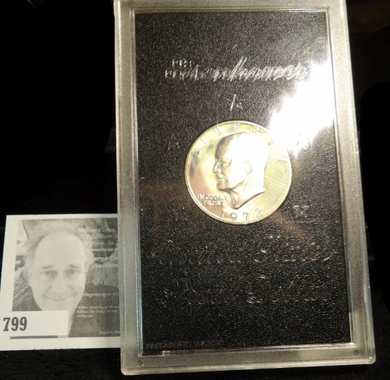 1972 S Proof U.S. Silver Eisenhower Dollar in original Hard Plastic Case.