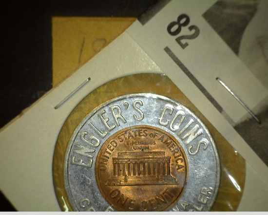 ENGLER'S COINS/EARLY, IOWA/CEC & ETOILE ENGLER Encased Lincoln Cent 1961 D.