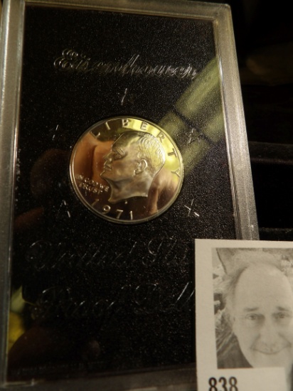 1971 S U.S. Silver Proof Eisenhower Dollar in original hard plastic case.