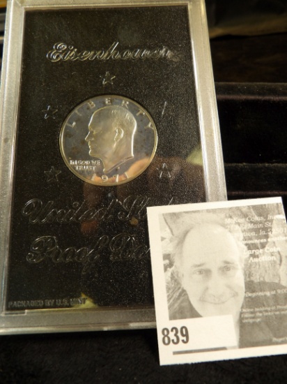 1971 S U.S. Silver Proof Eisenhower Dollar in original hard plastic case.