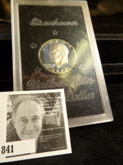 1972 S U.S. Silver Proof Eisenhower Dollar in original hard plastic case.