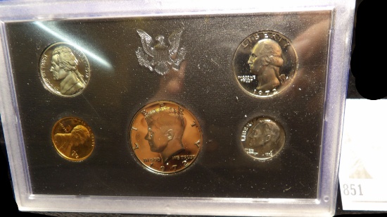 1972 S U.S. Five-piece Proof Set with Cent accidently misplaced.