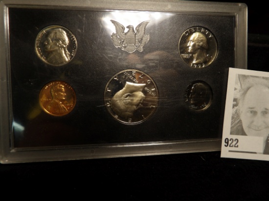 1972 S U.S. Five-piece Proof Set with Half-Dollar accidently misplaced. No box.