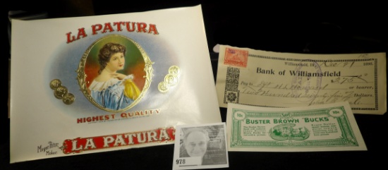 1898 Check drawn on the Bank of Williamsfield, Ill for $275 with attached 2c magenta Documentary Sta