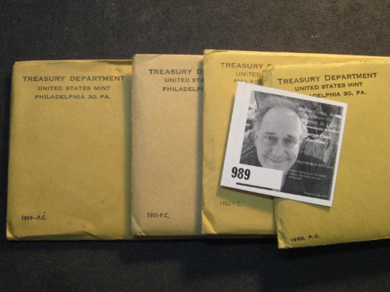 1959, 1961 1962 & 1963 US Proof Set Unopened Original as Issued.