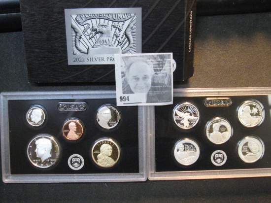 2022 US Silver Proof Set, Original as Issued.