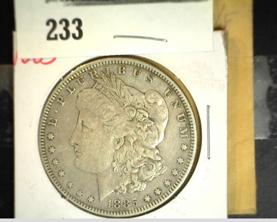 1885 P Morgan Silver Dollar, VF.