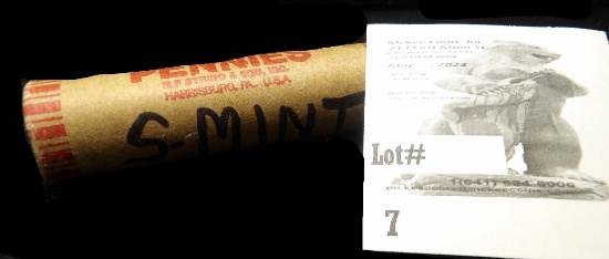 Bank-wrapped Roll of Cents labeled S mints.  I have not checked them, but it appears they are Wheat