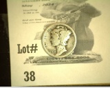 1921 D Semi Keydate Mercury Dime.