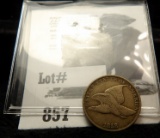 1858 LL Flying Eagle Cent, Fine.