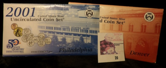 2001 P & D U.S. Mint Sets, original as issued.