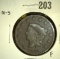 1829 Â  Large Cent - Newcomb 5, Fine.