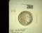 1913 D Buffalo Nickel, Type One, 30 degree rotated reverse, VG.