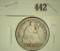 1853 Arrows & Rays U.S. Seated Liberty Quarter with a nearly full Liberty.