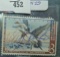 RW29 $3 U.S. Department of the Interior Migratory Bird Hunting Stamp, Signed. RU corner clip.