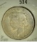 1925 P Peace Silver Dollar