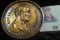 Souvenir Penny of Lincoln's New Salem, Illinois. Depicts an early stylized portrait of Abraham Linco