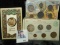 1960 era Type Set of Mexico Coins in cardboard holder (includes Silver); Season's Greeting Proof Bro