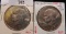1971 D & 1973 D Gem BU Eisenhower Dollars with lovely toning.