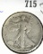 1918 S Silver Walking Liberty Half Dollar, Fine+.