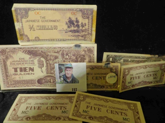 Group of WW II Japanese Occupation of the Philippines Islands Banknotes.
