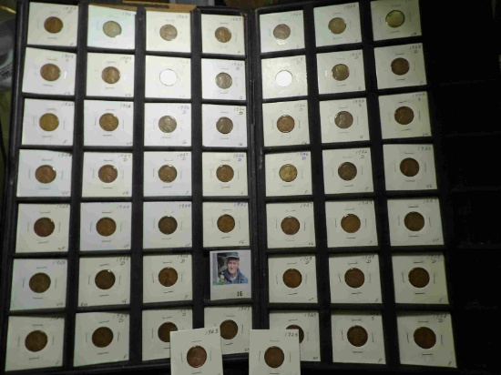 (50) 1920s U.S. Wheat Cents grading up to VF. All carded and ready to be priced.