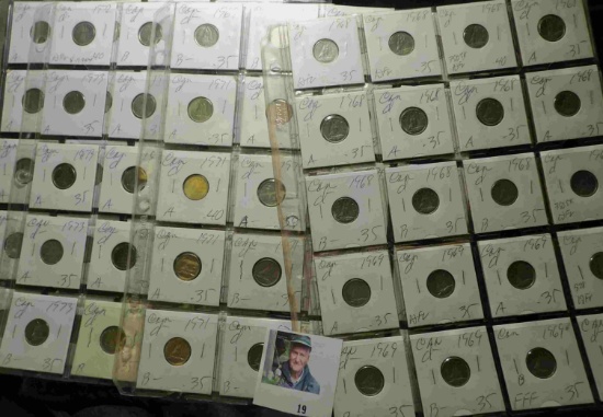 (80) 1968-1975 Canada Dimes all stored in four plastic pages.