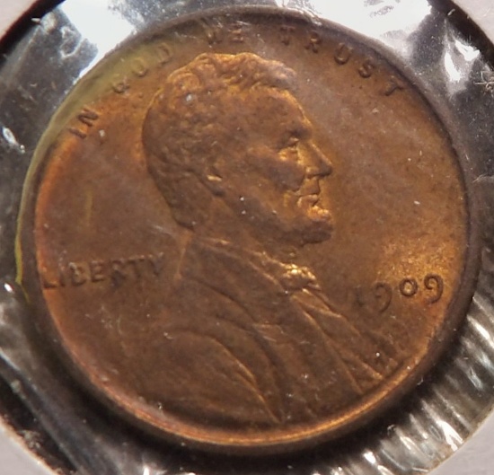 1909 P Lincoln Cent, Red-Brown Uncirculated. Carded.