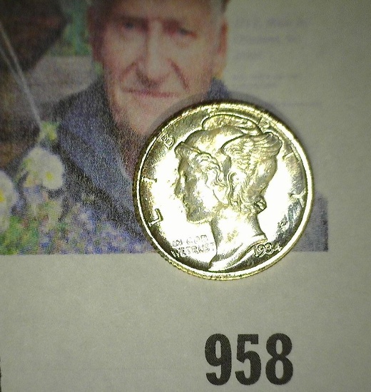 1934 P Mercury Dime, Brilliant UNC with FSB.